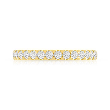 Alliance demi-tour or 750 jaune diamants synthétiques 0.50 carat