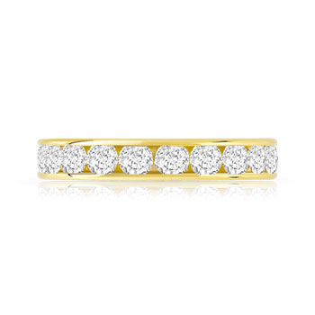 Alliance or 750 jaune diamants synthétiques 2 carats