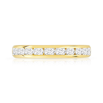 Alliance demi-T or 750 jaune diamants synthétiques 1 carat