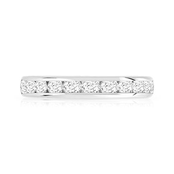 Alliance demi-tour or 750 blanc diamant