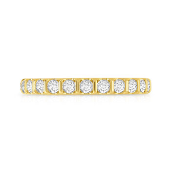 Alliance or 750 jaune diamants synthétiques 1 carat
