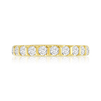 Alliance or 750 jaune diamants synthétiques total 1.50 carat