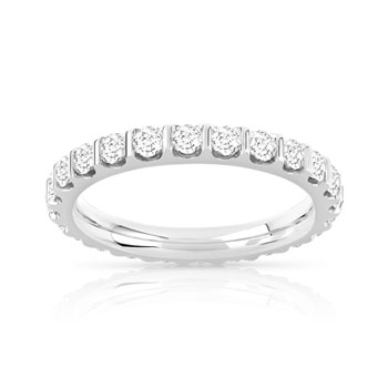 Alliance or 750 blanc diamants synthétiques total 1.50 carat