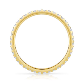 Alliance or 750 jaune diamants synthétiques 0.50 carat