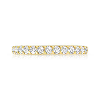Alliance or 750 jaune diamants synthétiques total 1 carat