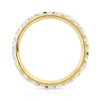 Alliance or 750 jaune diamants synthétiques total 1,50 carat