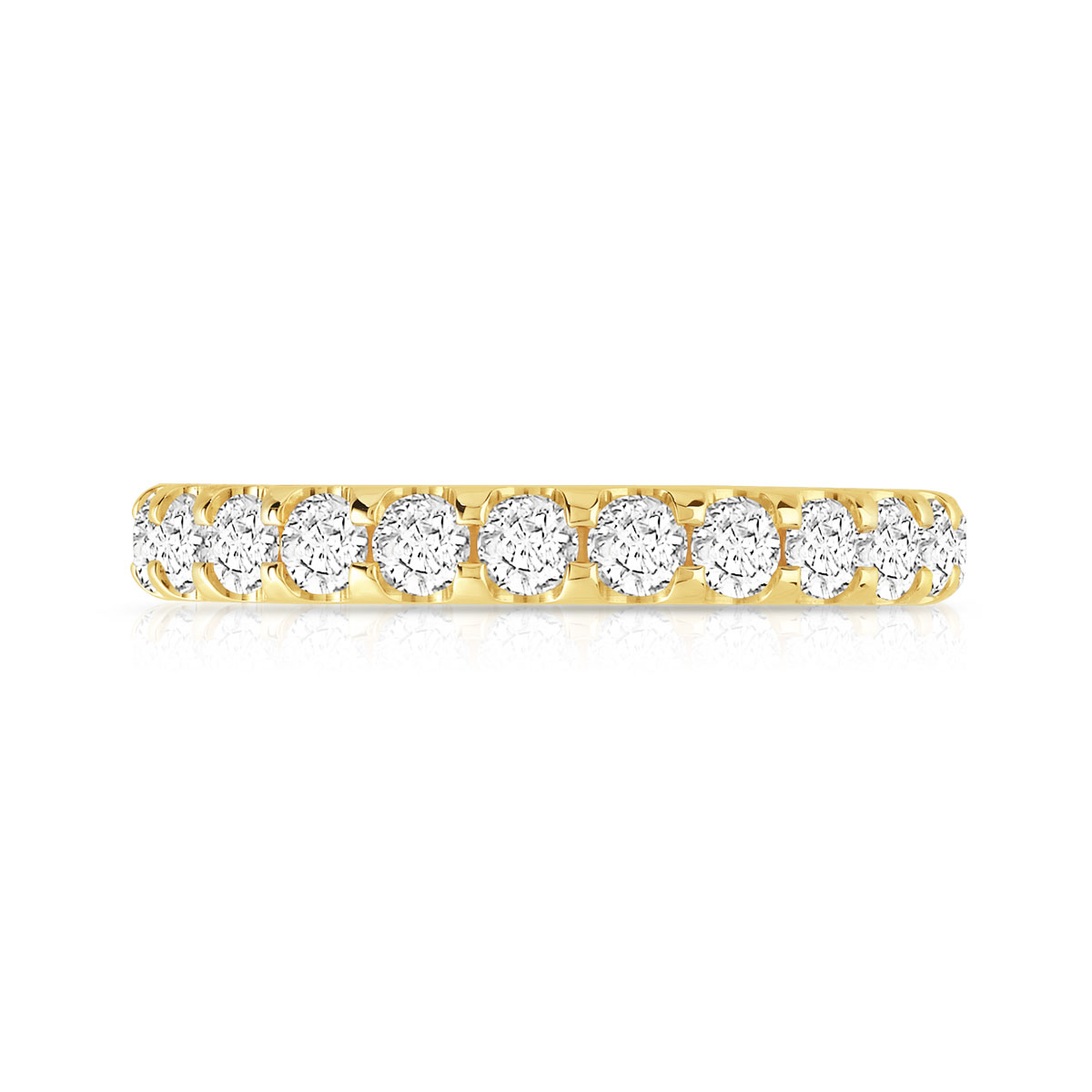 Alliance or 750 jaune diamants synthétiques total 1,50 carat - vue 3