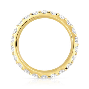 Alliance or 750 jaune diamant synthétiques total 2 carats
