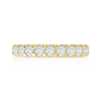 Alliance or 750 jaune diamant synthétiques total 2 carats