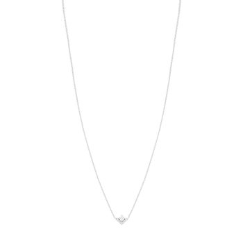 Collier or blanc 750 diamants synthétiques 0.20 carat