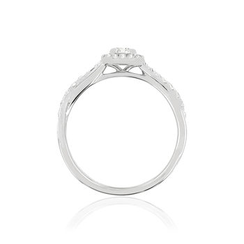 Bague or blanc 750 diamants synthétiques 0.50 carat