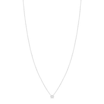 Collier or blanc 750 diamants synthétiques 0.10 carat