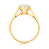 Bague solitaire or 750 jaune diamant synthétique 0.70 carat - vue V2