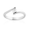 Solitaire or blanc 750 diamant synthétique 0.20 carat H/SI - vue V1