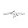 Solitaire or blanc 750 diamant synthétique 0.20 carat H/SI - vue V3