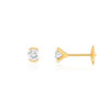 Boucles d'oreilles or jaune 750 diamant synthetique 0.50 carat - vue VD1
