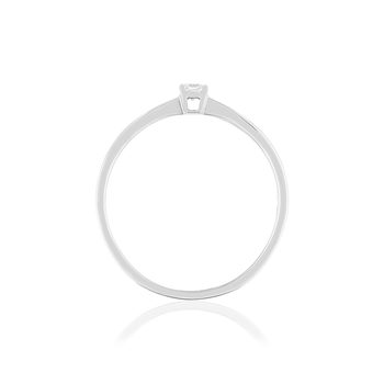Solitaire or blanc 750 diamant synthétique 0.08 carat
