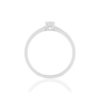 Solitaire or blanc 750 diamant synthétique 0.23 carat