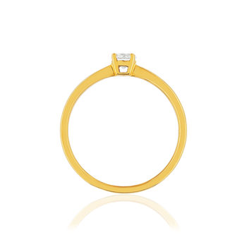 Solitaire or jaune 750 diamant synthétique 0.23 carat