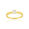 Solitaire or jaune 750 diamant synthétique 0.29 carat - vue V1