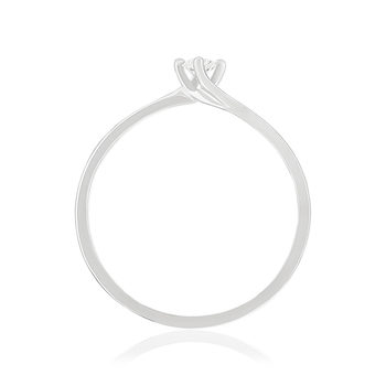 Solitaire or 750 blanc diamant synthétique 0,1 carat