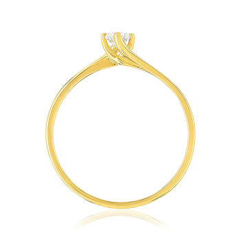 Solitaire or 750 jaune diamant synthétique 0,15 carat