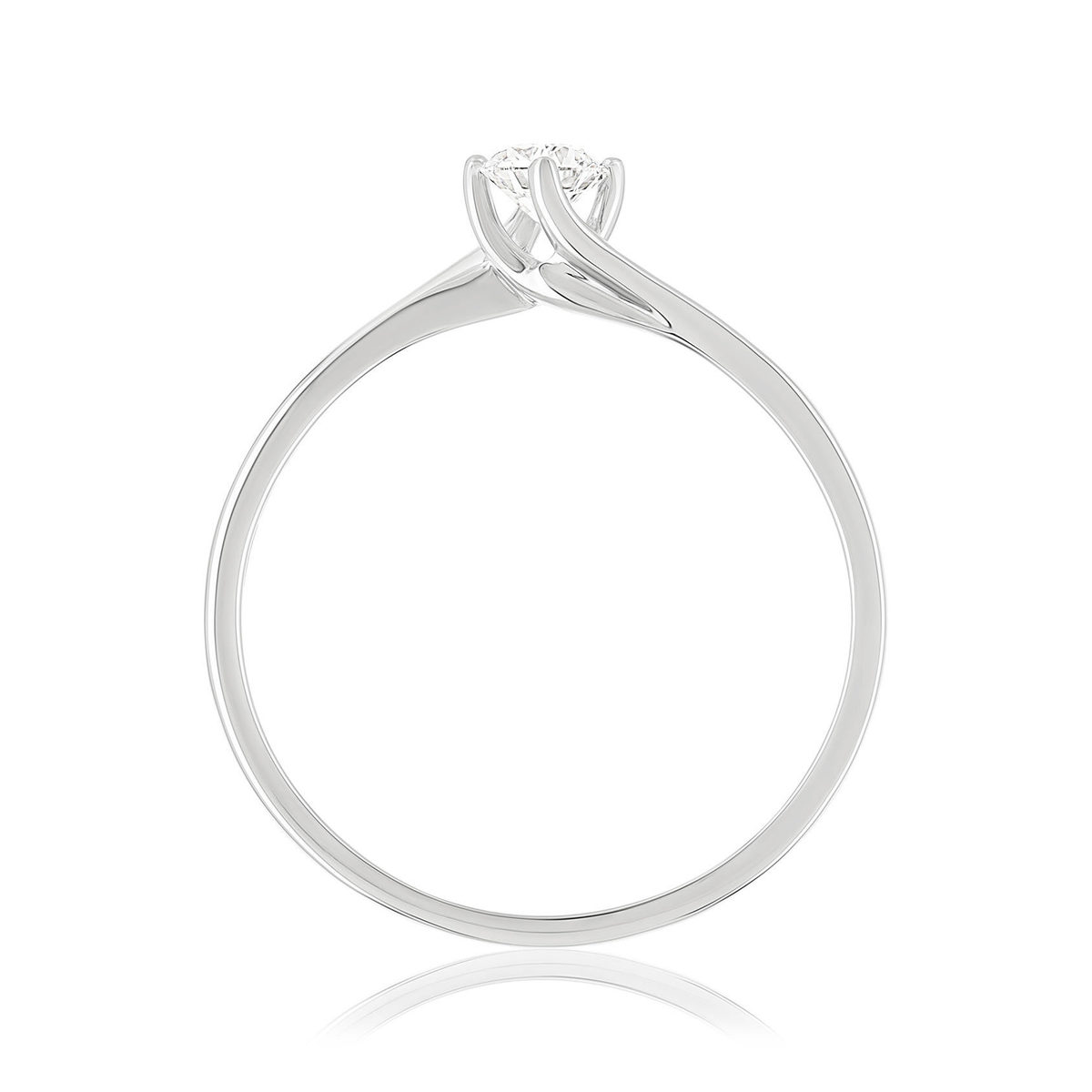 Solitaire or 750 blanc diamant synthétique 0,2 carat - vue 2