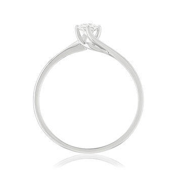 Solitaire or 750 blanc diamant synthétique 0,2 carat