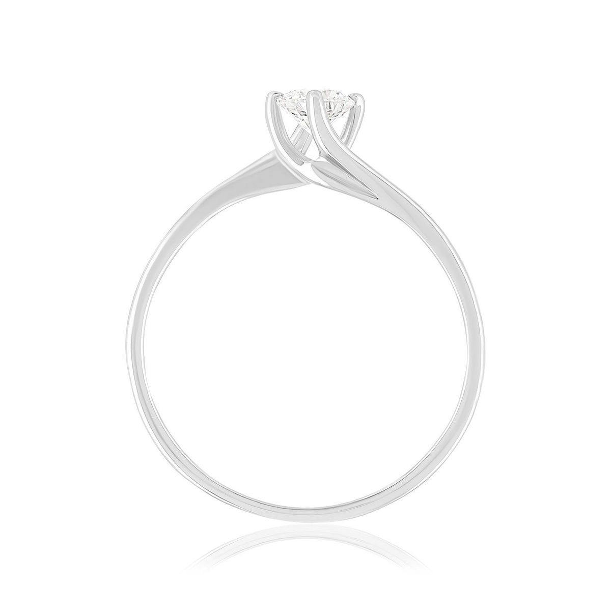 Solitaire or 750 blanc diamant synthétique 0,3 carat - vue 2