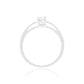 Solitaire or 750 blanc diamant synthétique 0,4 carat