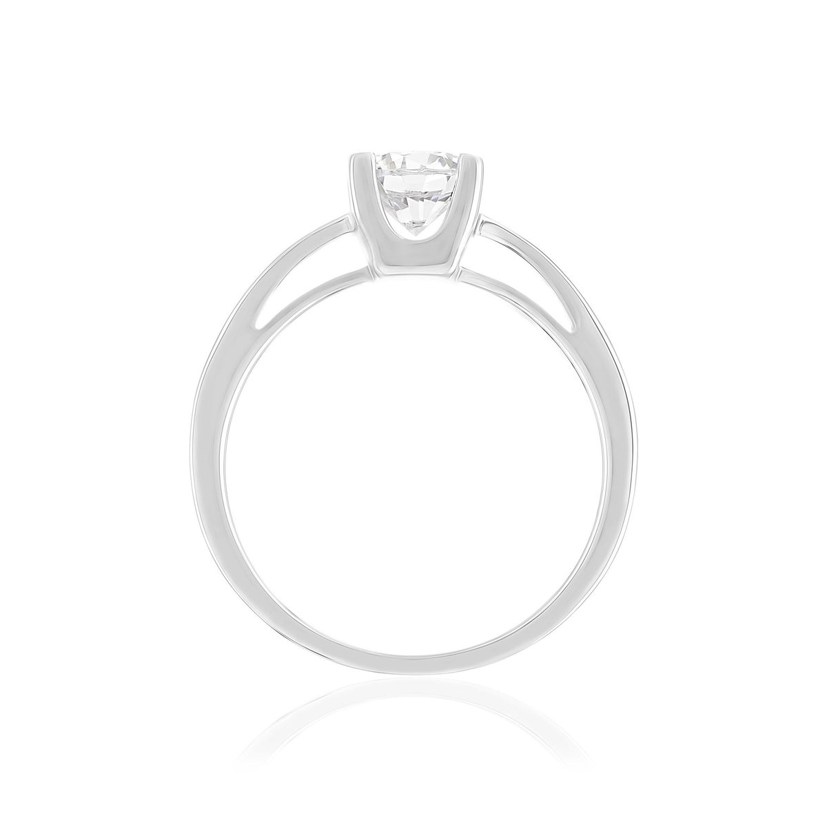 Solitaire or 750 blanc diamant synthétique 0,8 carat - vue 2