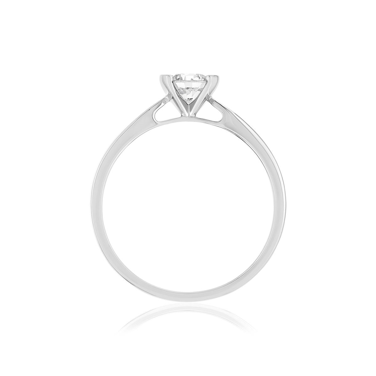 Solitaire or 750 blanc diamant synthétique 0.4 carat - vue 2