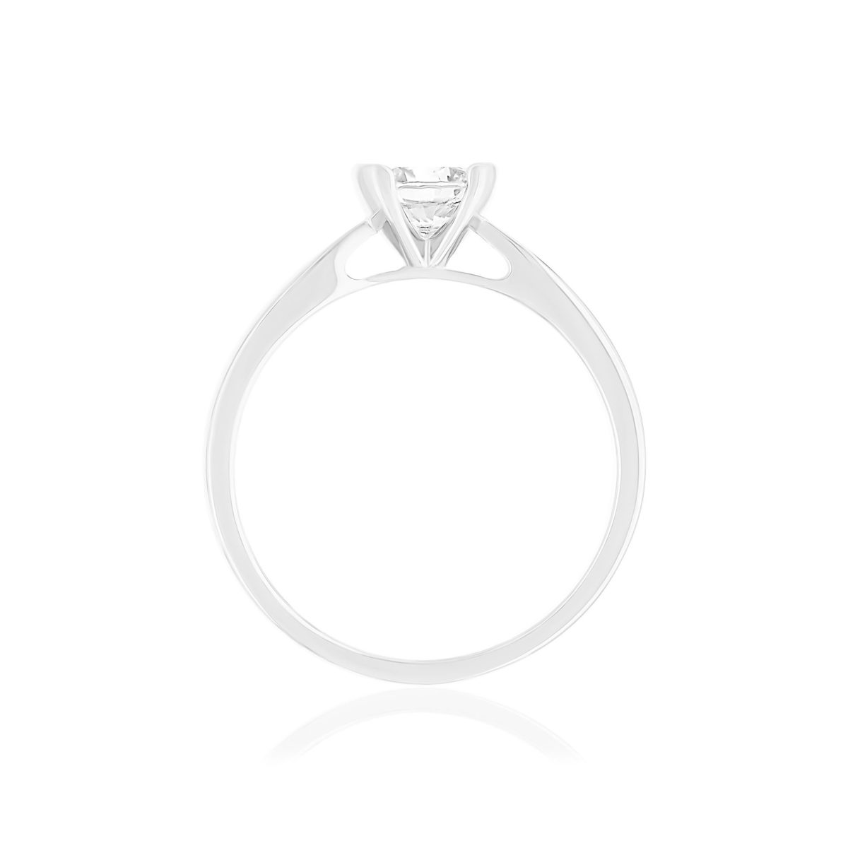 Solitaire or 750 blanc diamant synthétique 0.5 carat - vue 2