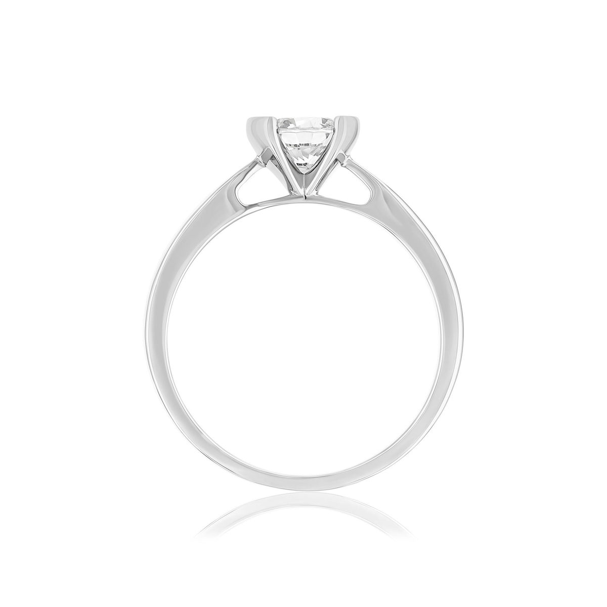 Solitaire or 750 blanc diamant synthétique 0.7 carat - vue 2