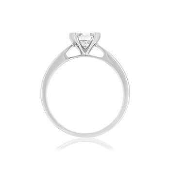 Solitaire or 750 blanc diamant synthétique 0.7 carat