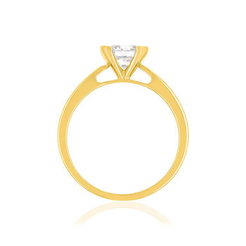 Solitaire or 750 jaune diamant synthétique 0.8 carat