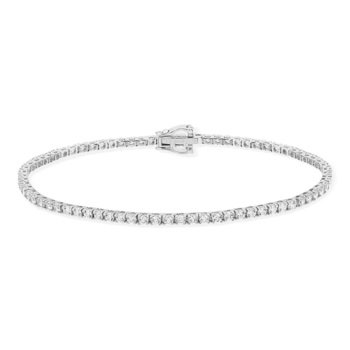 Bracelet tennis or 750 blanc diamant synthétique