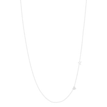 Collier argent 925 maille forçat initiale personnalisable et coeur 45cm