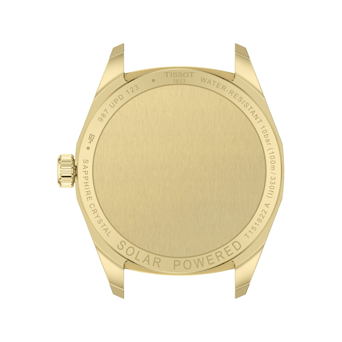 Montre TISSOT PRC 100 SOLAR mixte, mouvement solaire, cadran jaune, bracelet acier inoxydable jaune - vue 3