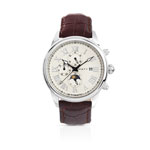 Montre homme automatique phase de lune bracelet cuir
