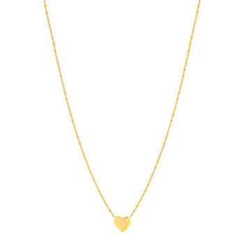 Collier plaqué or jaune coeur et zirconias45cm