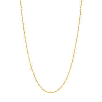 Chaine or jaune 375 maille gourmette 45 cm