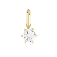 Pendentif or 750 jaune diamant 0.40 carat h/si