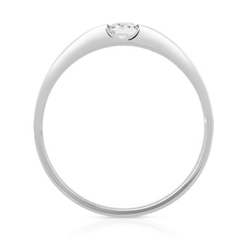 Bague solitaire or 750 blanc diamant 15/100e de ca