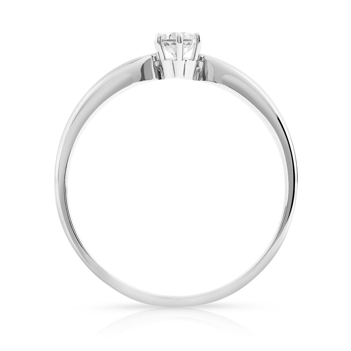 Bague solitaire or blanc 750 diamant 15/100e de carat - vue 2