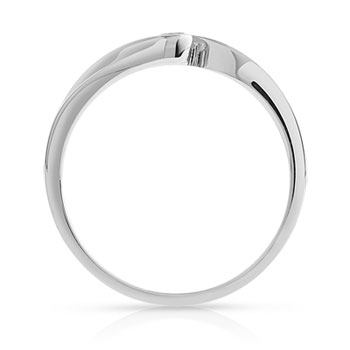 Bague solitaire or 750 blanc diamant 10/100e de ct