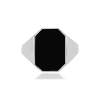 Chevalière argent 925 octogone onyx