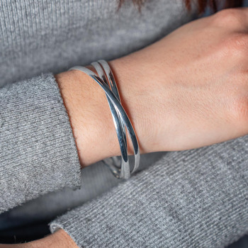 Bracelet jonc argent 925 triple rang