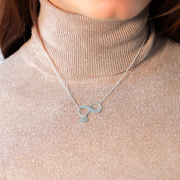 Collier argent 925 infini pampilles coeurs personnalisable 45 cm
