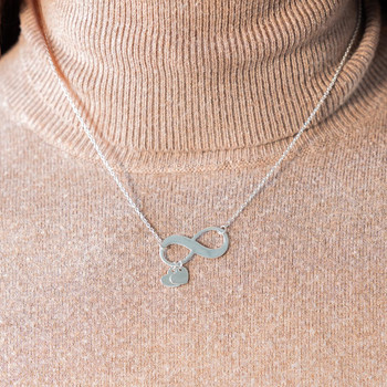 Collier argent 925 infini pampilles coeurs personnalisable 45 cm